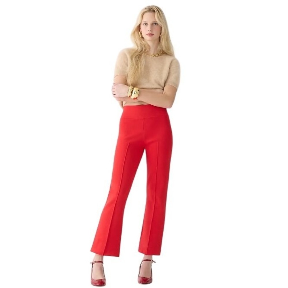 J. Crew Women's Delaney Kickout Sweater Pants Candy Apple Size XS BootCut  EUC